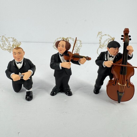 Hallmark 1995 Three Stooges Ornament Set Larry Moe Curly Christmas Collectible - Picture 4 of 8